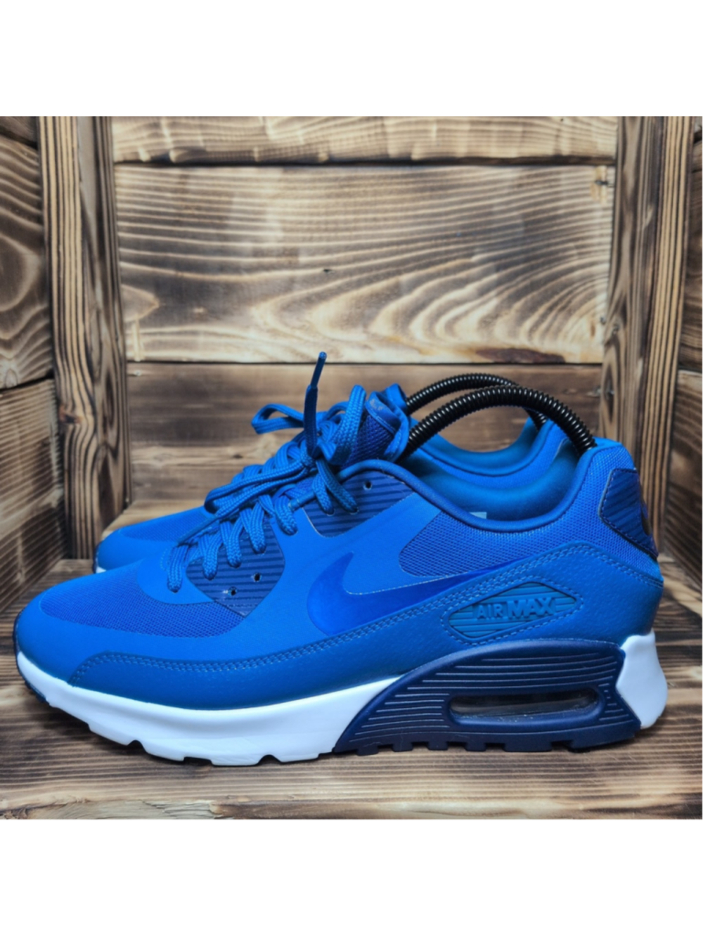 Nike Air Max 90 Mesh Womens Size 8.5 724981-401 Blue White Black Sneaker Shoes